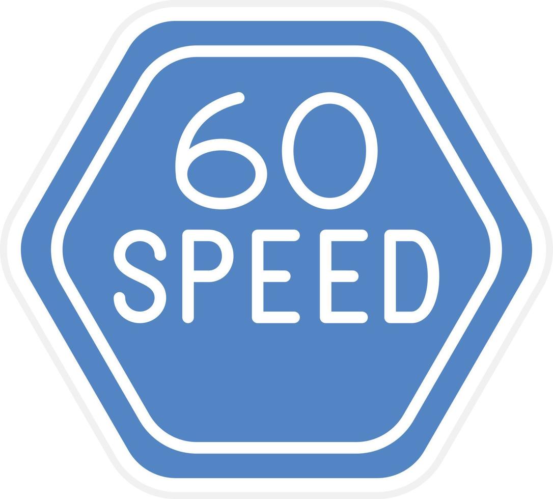 60 Speed Limit Vector Icon Design