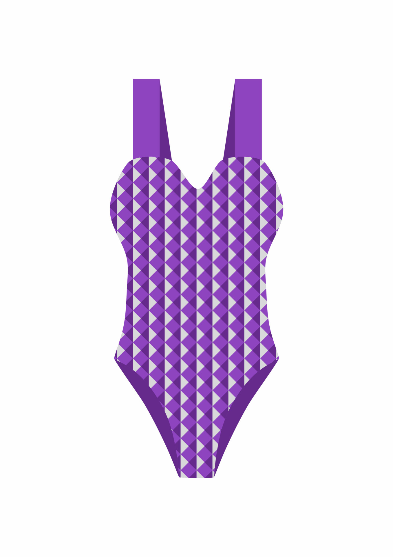 Female one-piece swimsuit. Modern stylish purple swimwear. Women ...