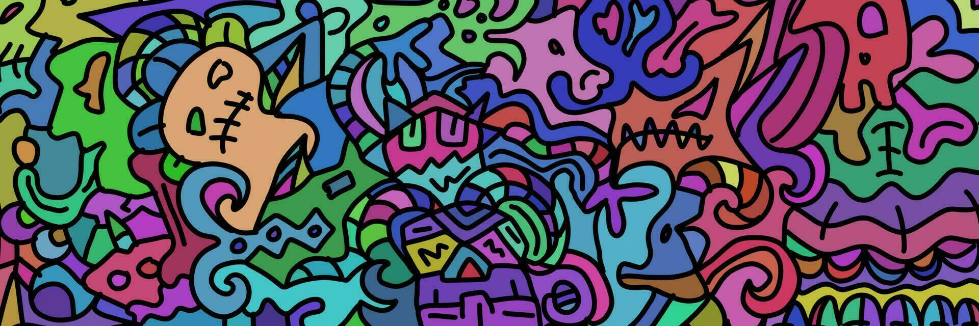 abstract doodle art background. vector illustration.