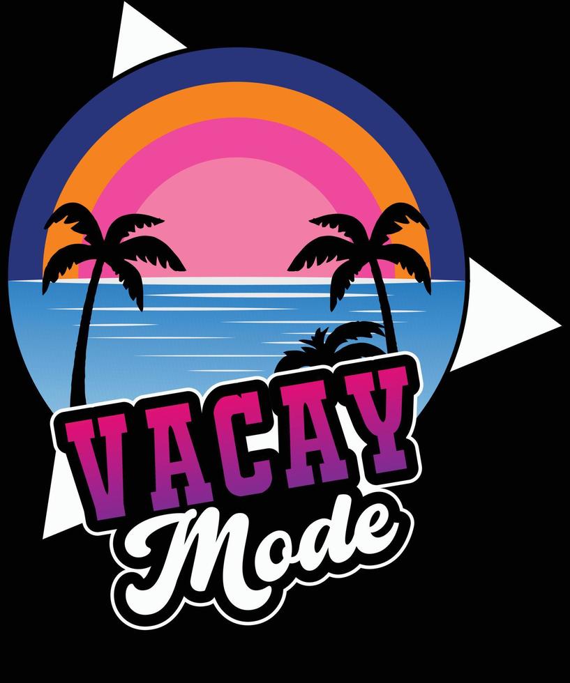 Vacaciones modo verano t camisa diseño vector