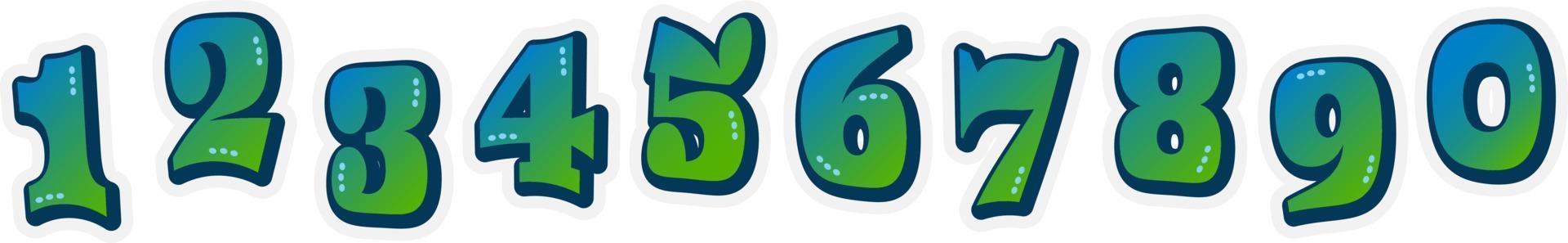 Graffiti Style Numbers Vector Set