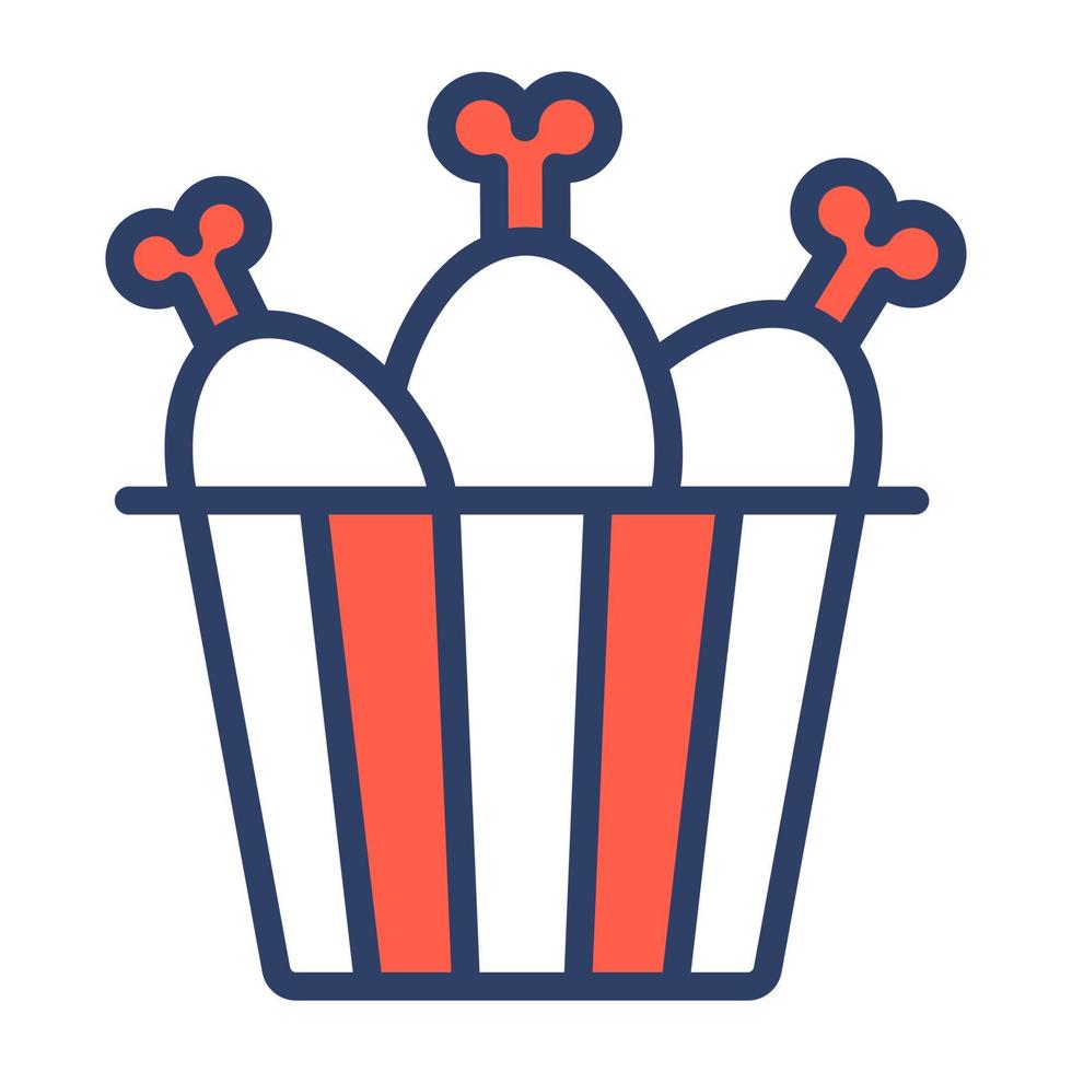 An icon of chicken legs, vector design of drum sticks