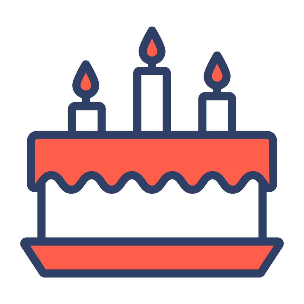 Beautiful vector design of cake with candles, premium icon