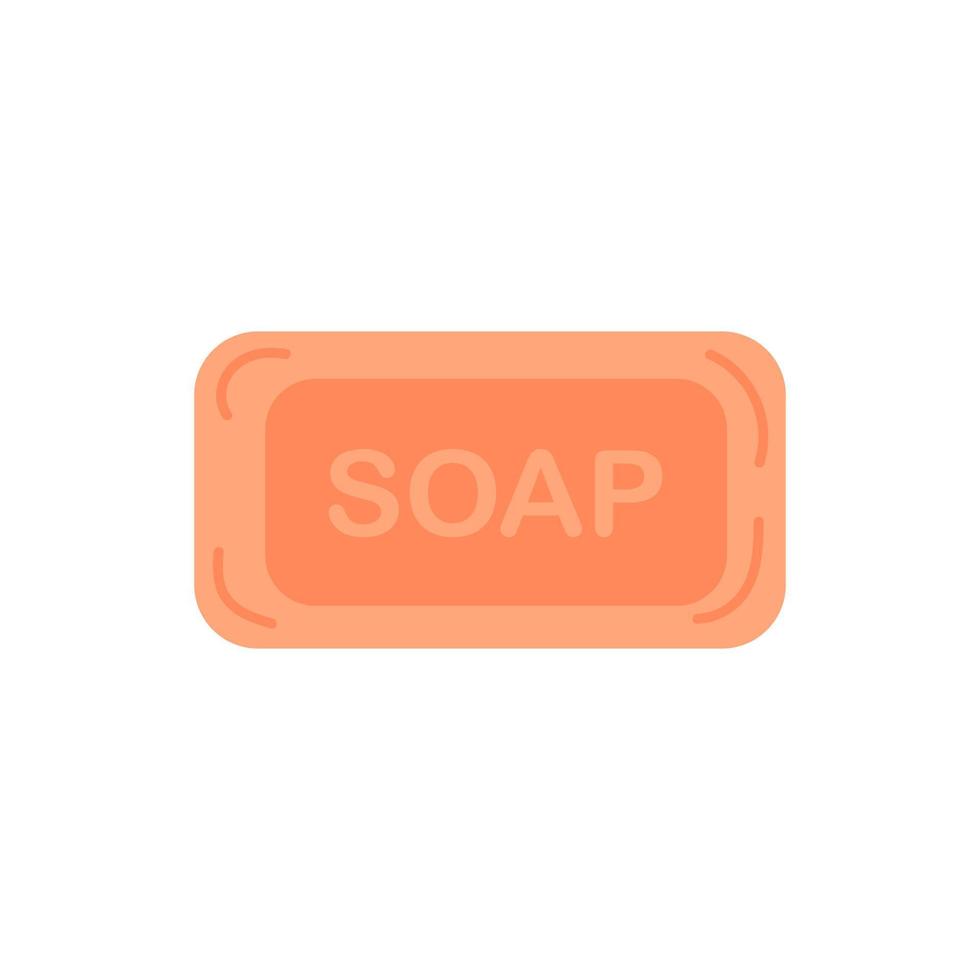 Flat vector illustration isolated on white background. A piece of eco-friendly natural soap, saving.