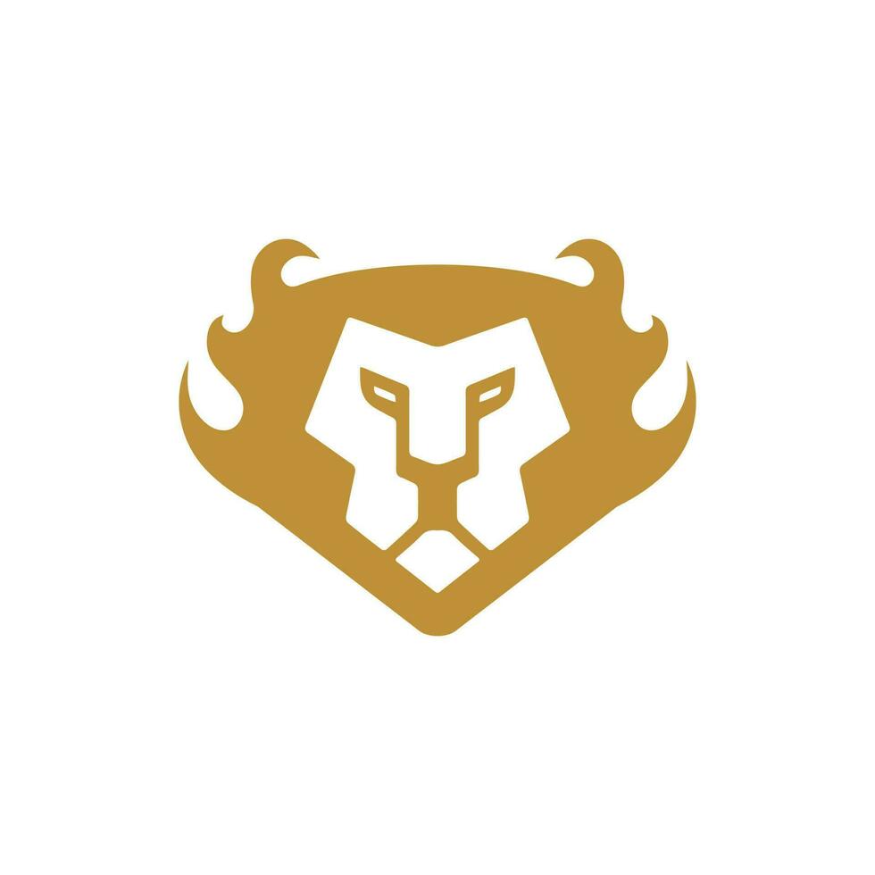 sencillo geométrico león cabeza vestir logo diseño vector