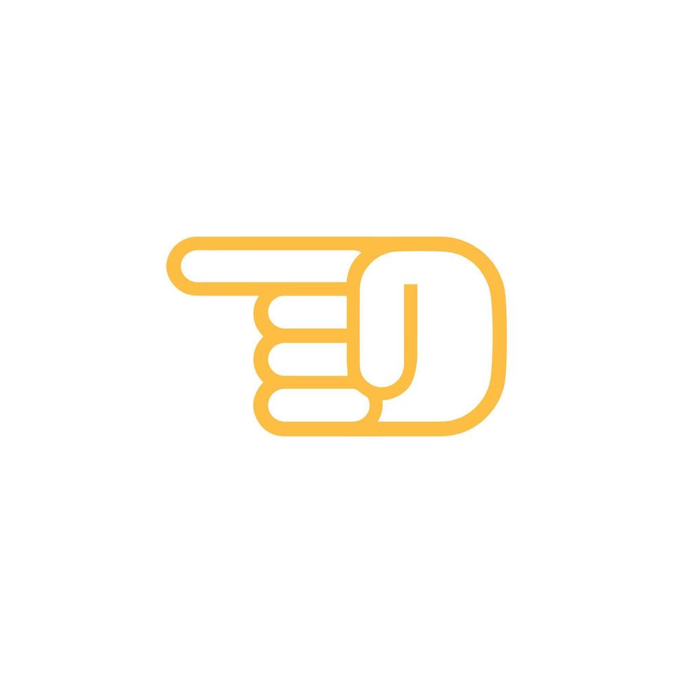 direction pointing hand pattern geometric logo hand icon vector