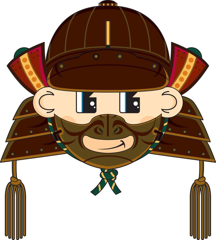Cartoon Japanese Samurai Warrior History Illustration vector