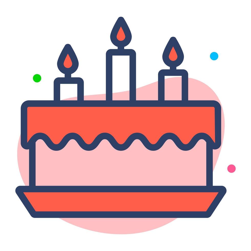 Beautiful vector design of cake with candles, premium icon