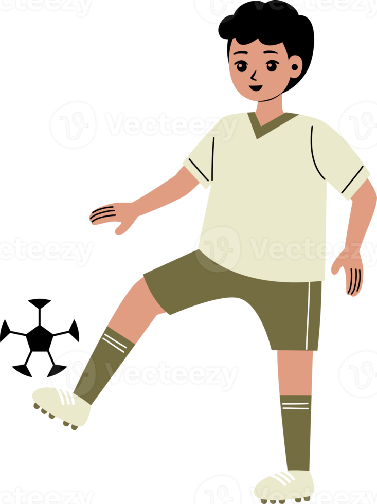 boy playing soccer character illustration png