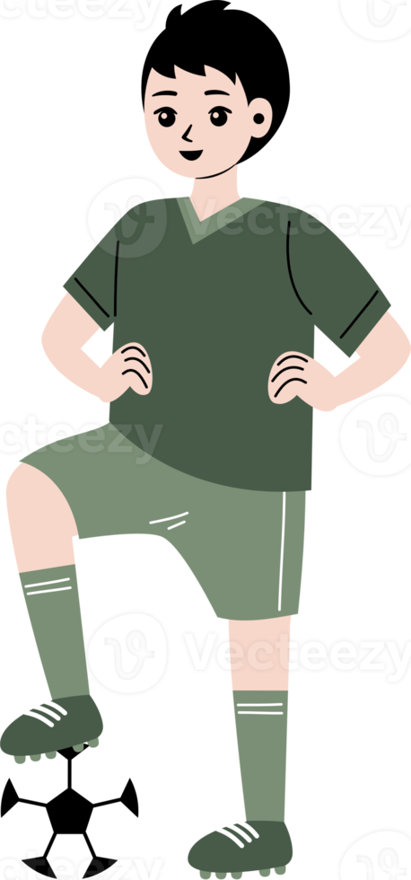 Junge spielen Fußball Charakter Illustration png