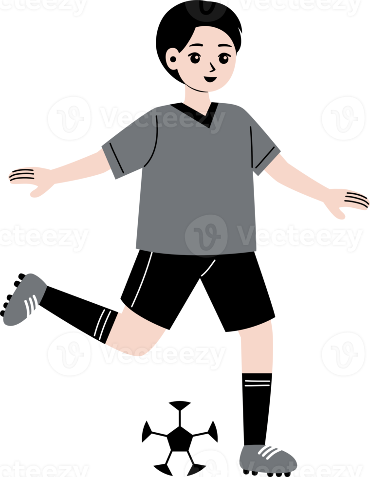 boy playing soccer character illustration png