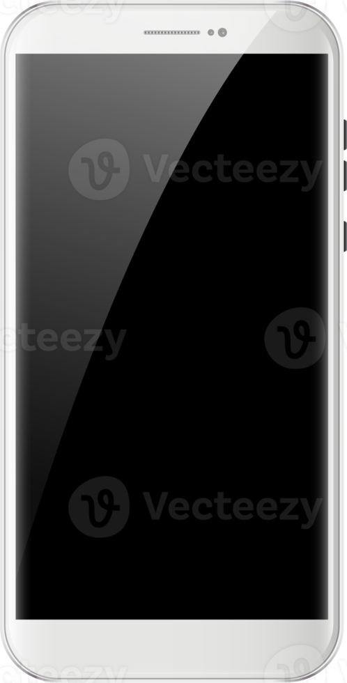 Modern white touchscreen cellphone tablet smartphone isolated png