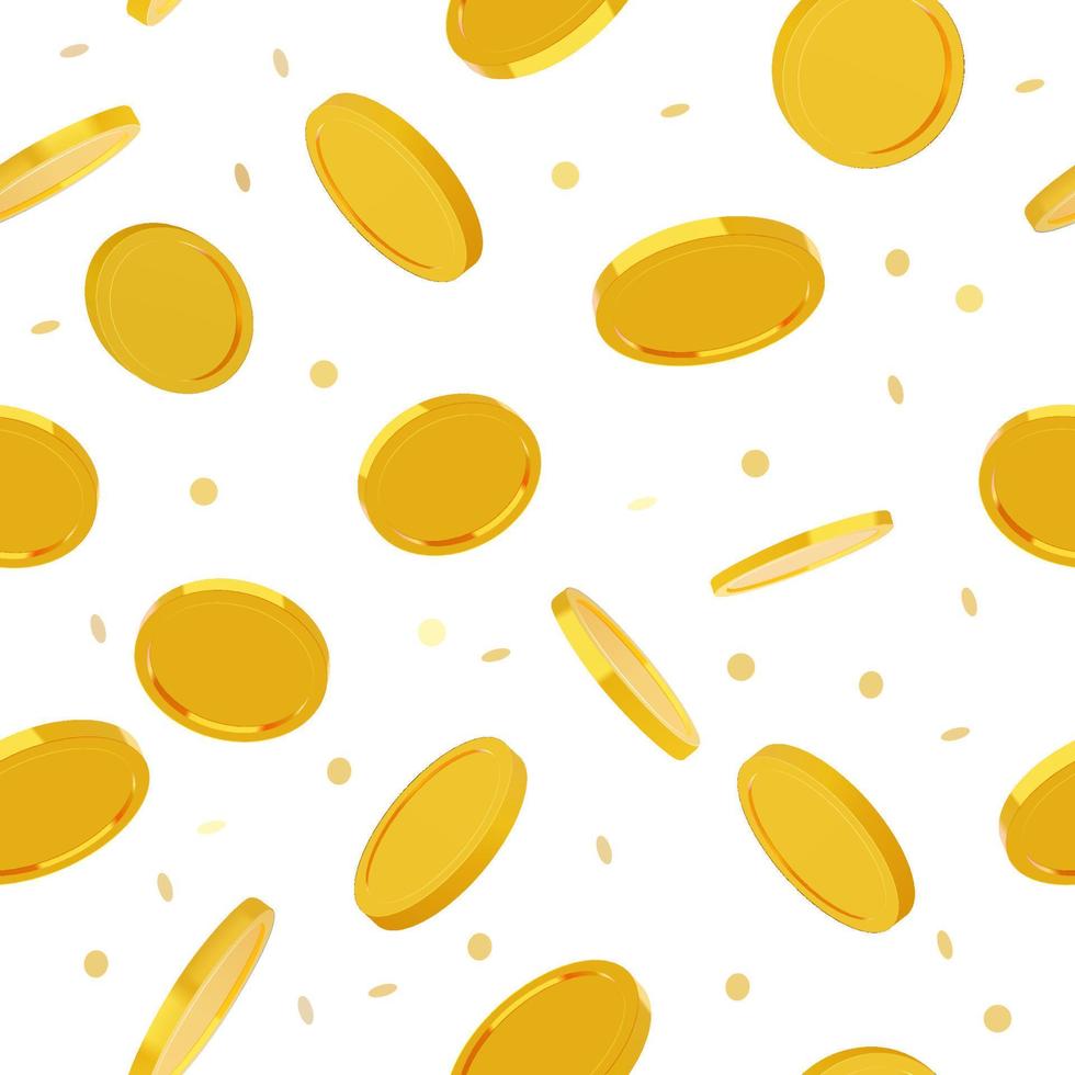 Golden coins seamless pattern vector