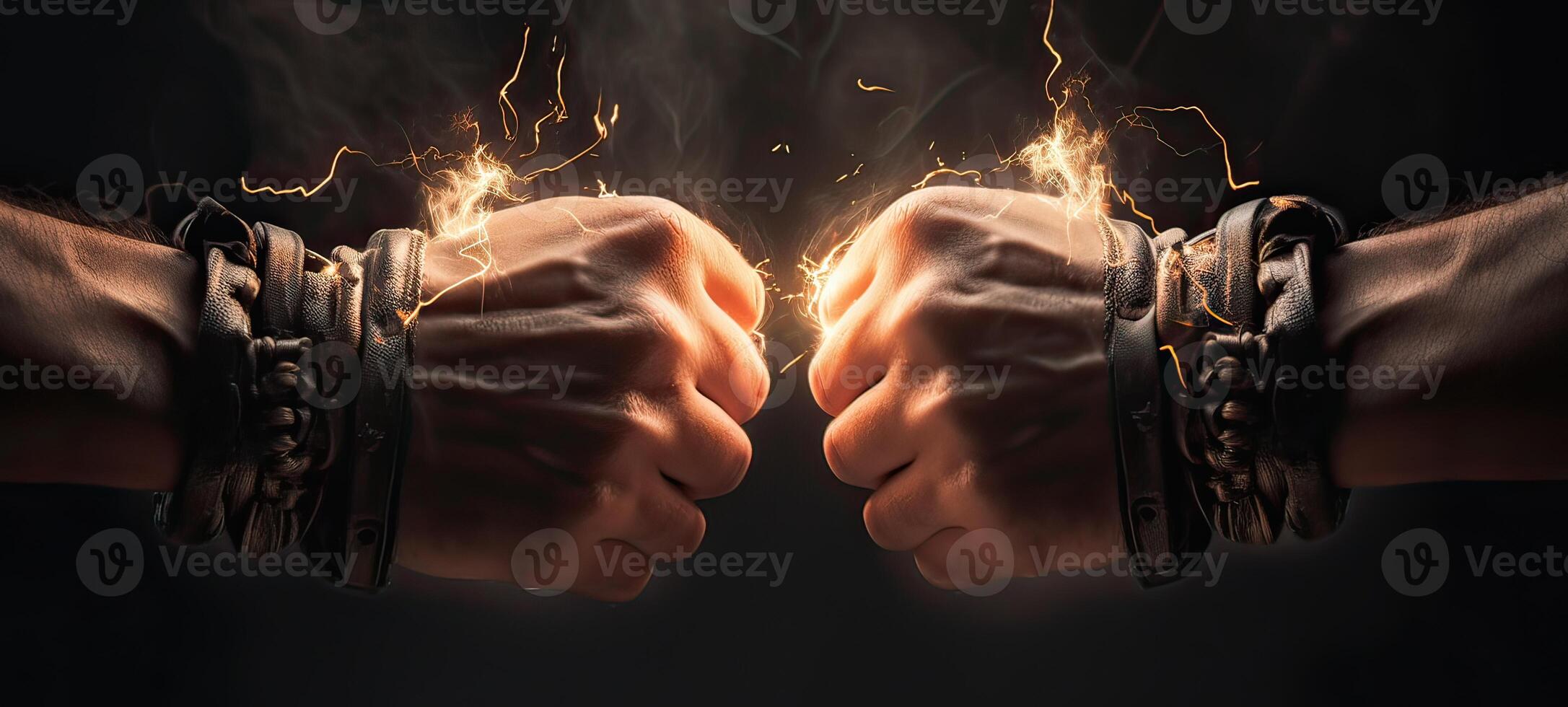 Two fists against each other. . photo