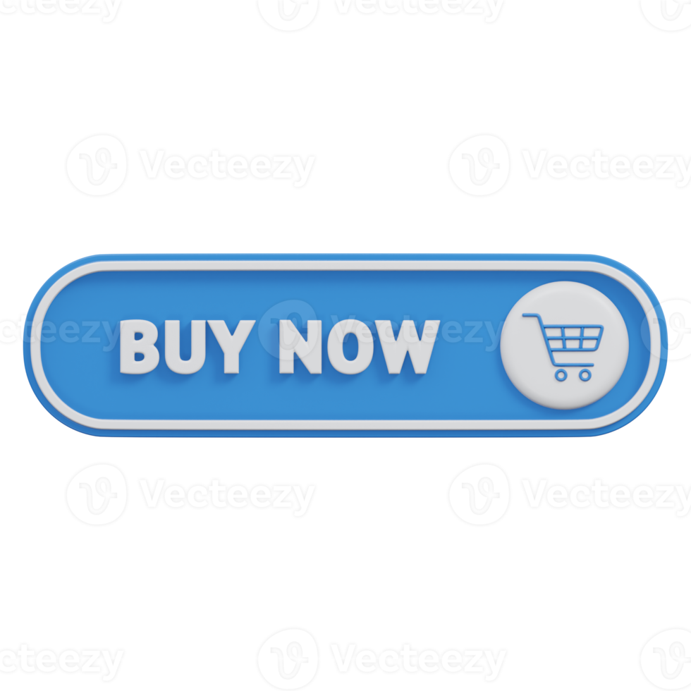 buy now button 3d render, transparent background, click button png