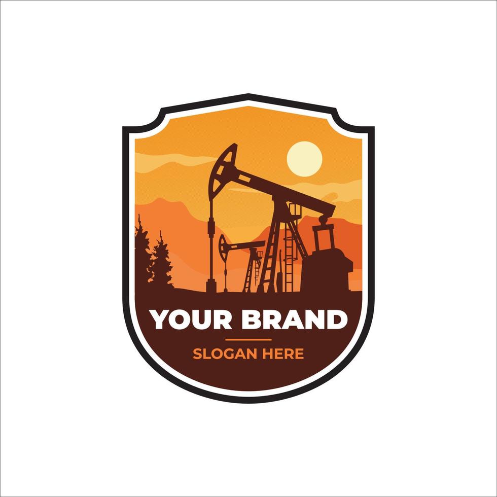 oil drilling area vector template logo premium