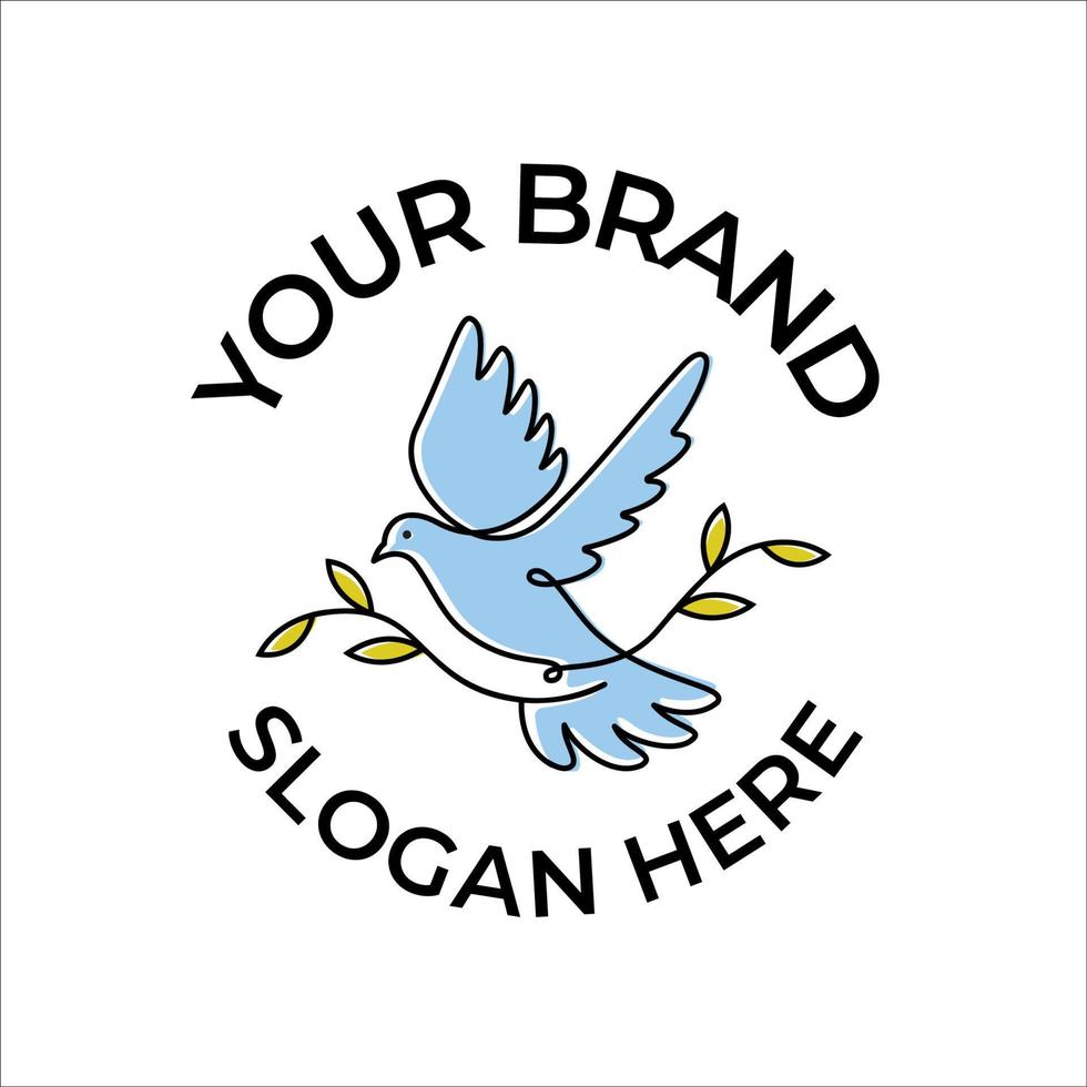 dove flying vector logo template premium