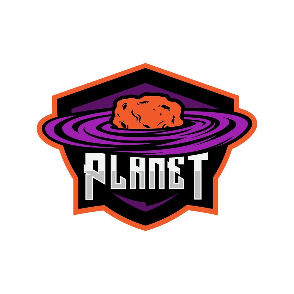 rock planeta mascota logo modelo prima vector