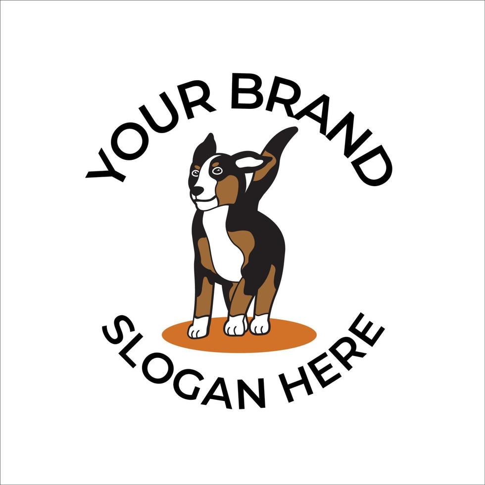 happy dog vector logo template premium