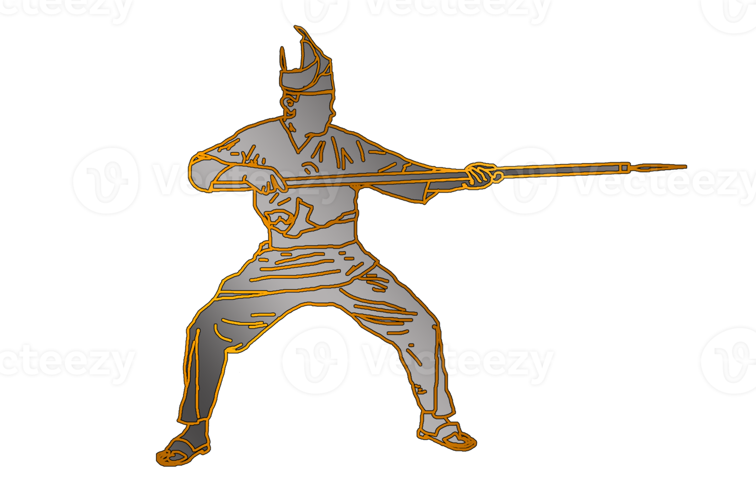 Malaya warrior movement pattern martial art with hold spear png