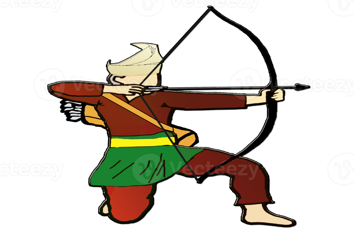 Malay Nusantara archery warrior png