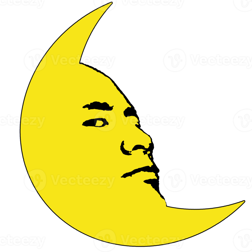 waning crescent moon had react face png