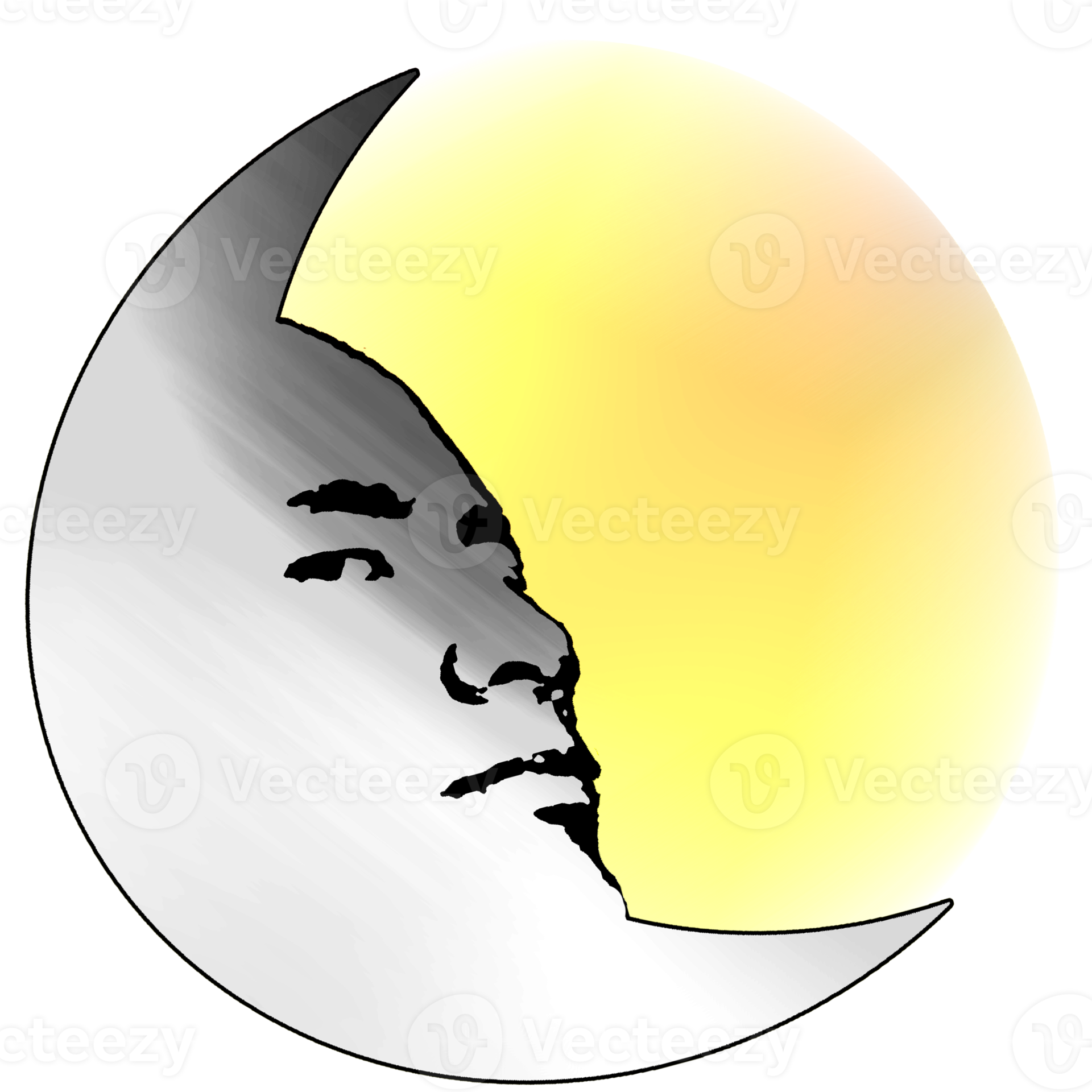 waning crescent moon had react face 22891408 PNG