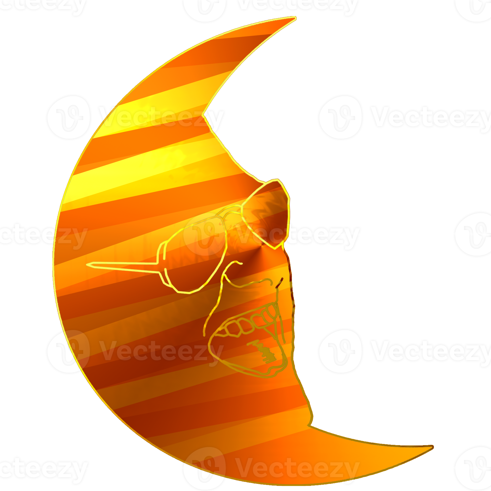 waning crescent moon had react face 22891443 PNG