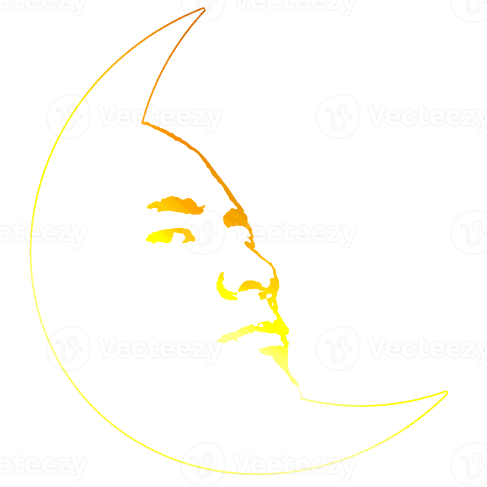 waning crescent moon had react face png