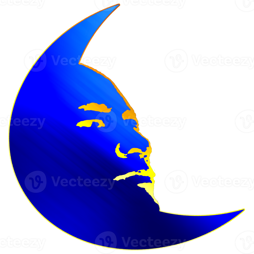waning crescent moon had react face png