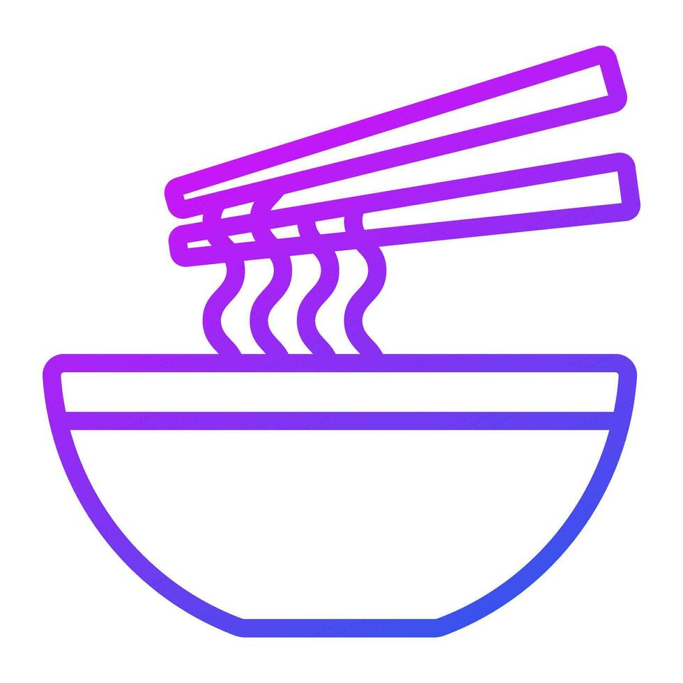 Noodles bowl with chopsticks vector design in modern style