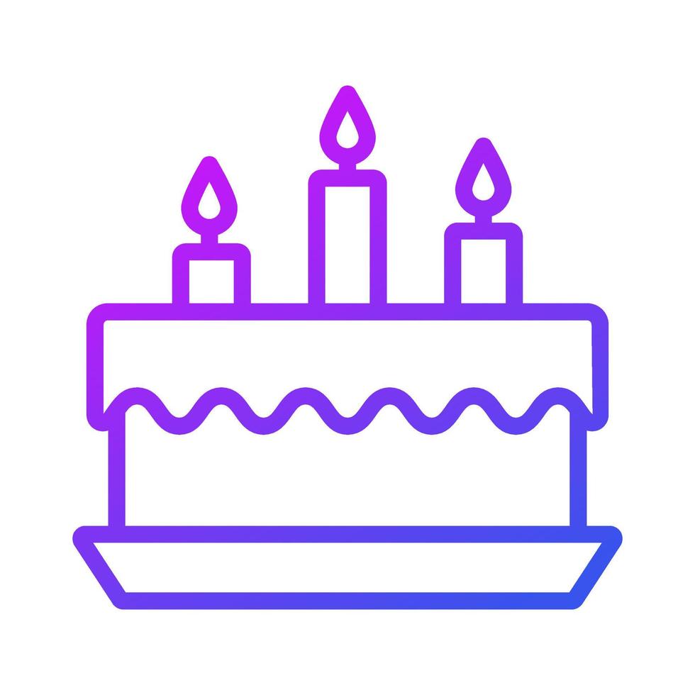 Beautiful vector design of cake with candles, premium icon