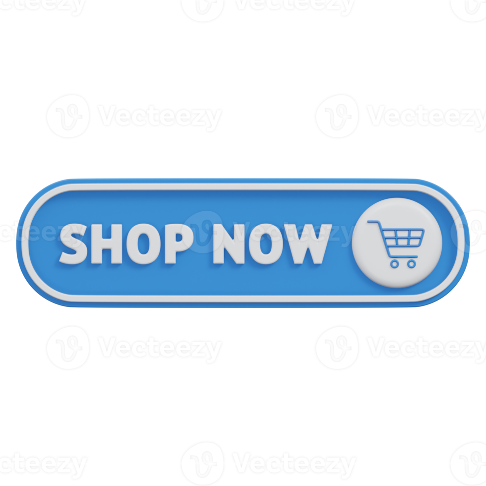 shop now button 3d render, transparent background, click button png