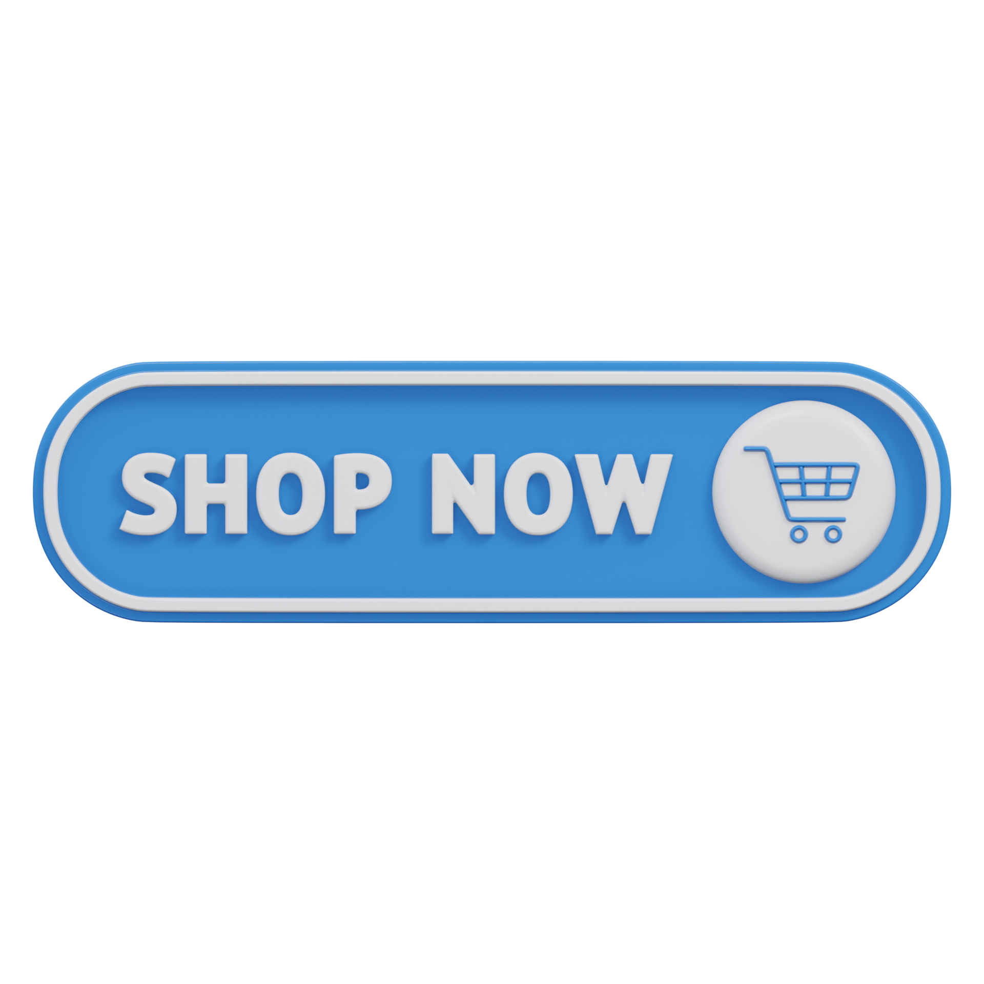 Shop now button 3d render transparent background click button