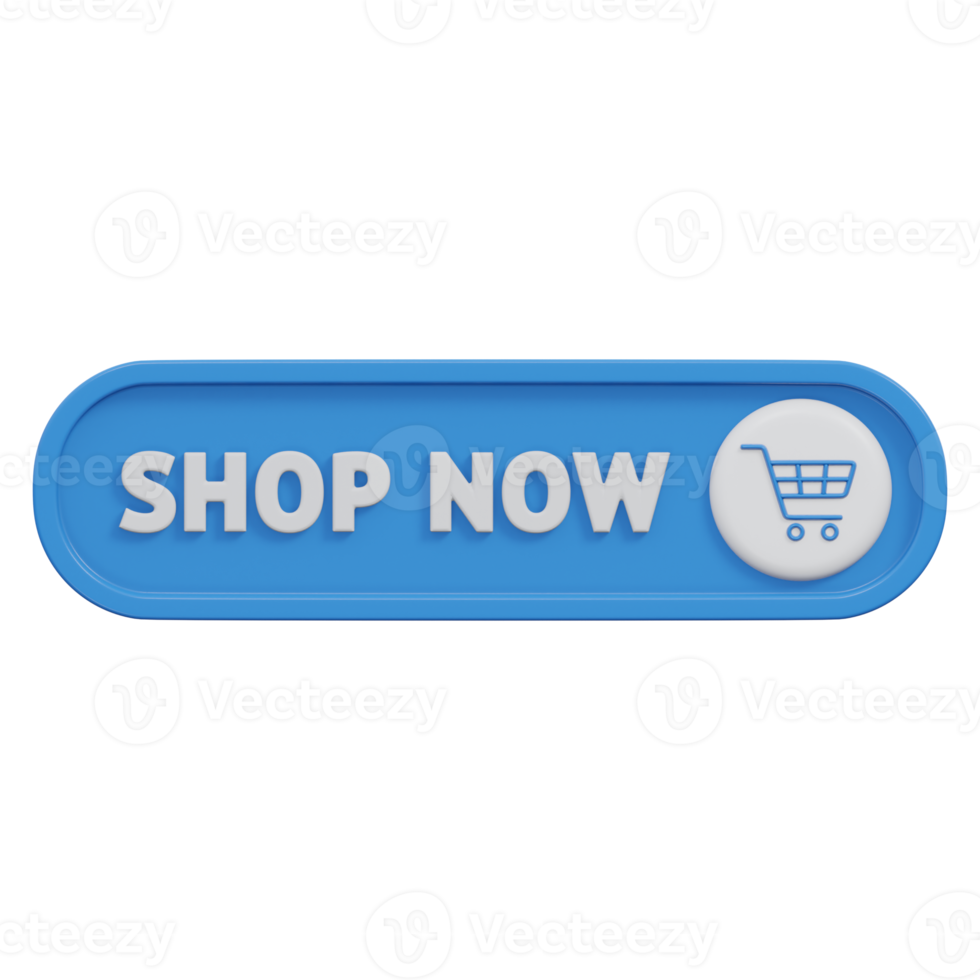 shop now button 3d render, transparent background, click button png
