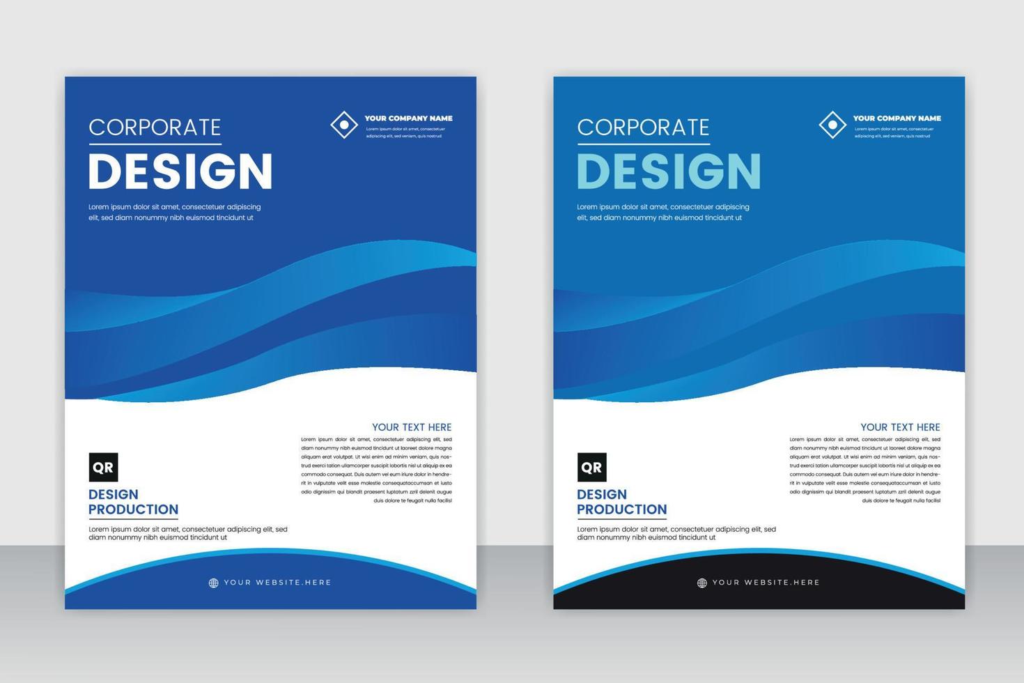 portafolio geométrico diseño vector colocar. mínimo folleto diseño y moderno reporte negocio volantes póster modelo. resumen azul líquido gráfico degradado circulo forma en cubrir libro presentación