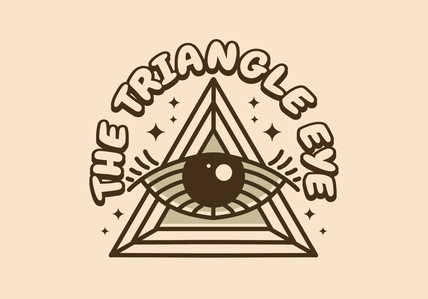 Triangle design with one eye in vintage color vector