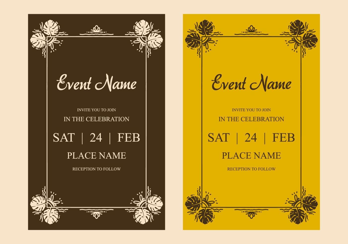 Elegant vintage frame design for invitation card vector