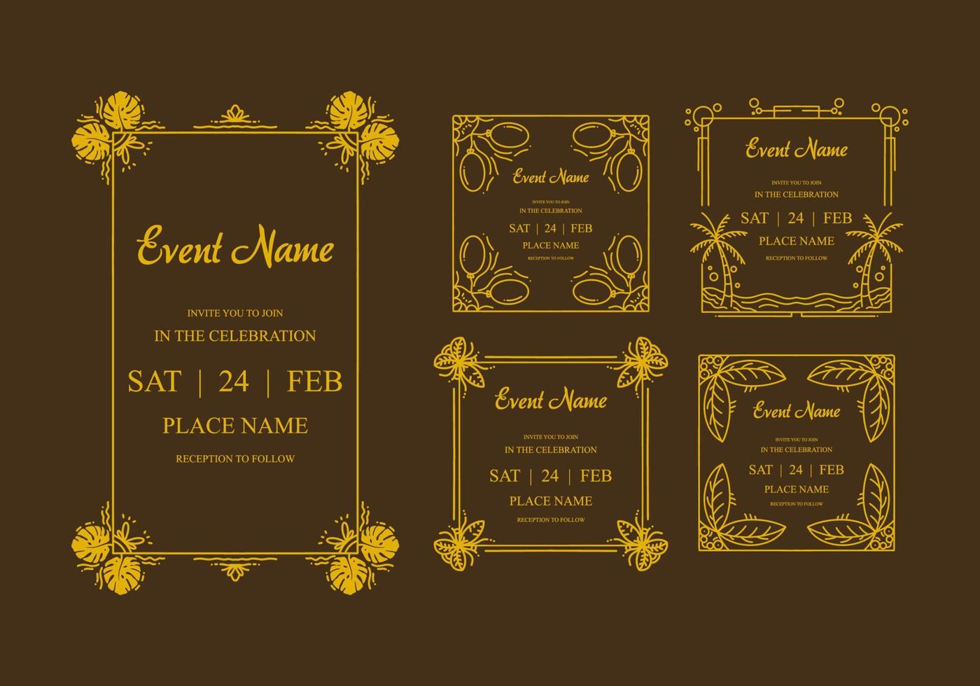Elegant vintage frame design for invitation card vector
