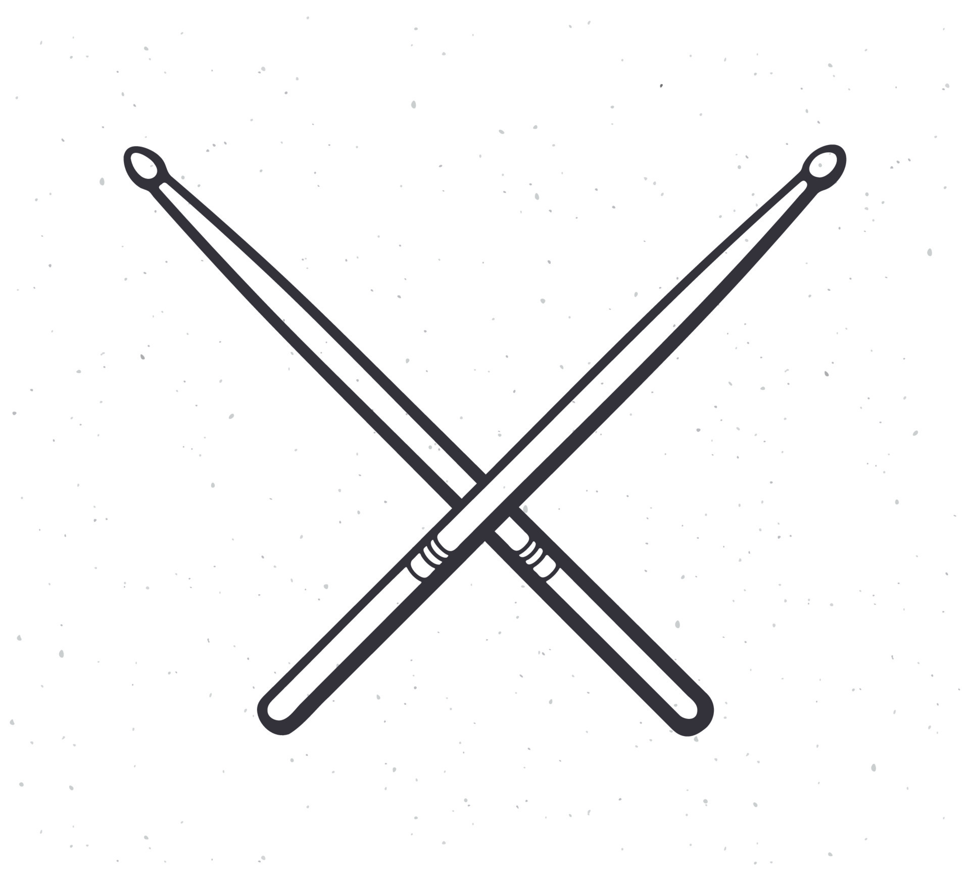Hand drawn doodle of crossed drumsticks 22891842 Vector Art at Vecteezy