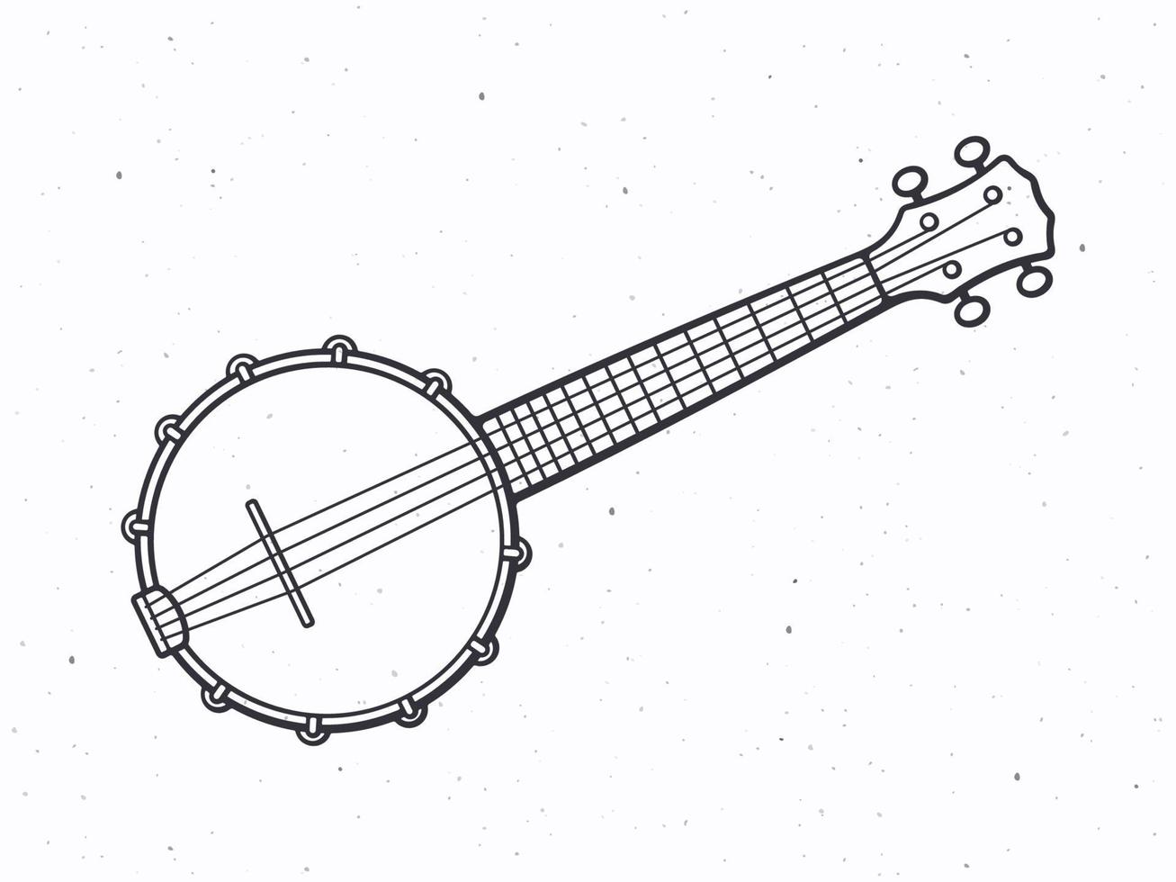 Hand drawn doodle of classic country music banjo vector