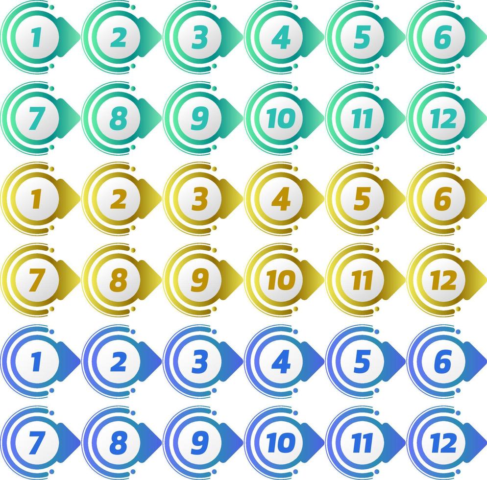 Sequential Arrow Bullet Point vector