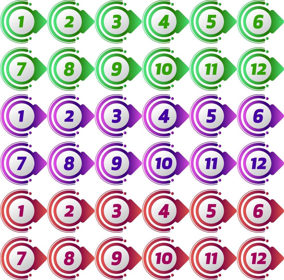 Sequential Arrow Bullet Point vector