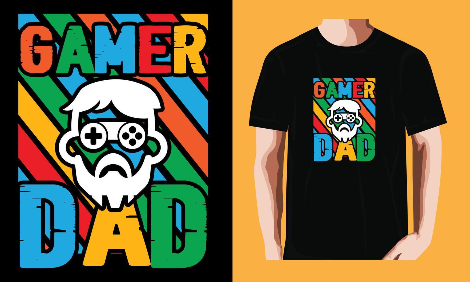 gamer dad t shirt design vector