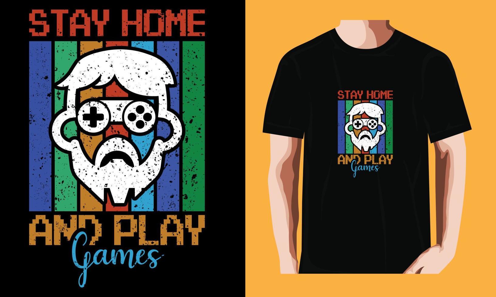 stay home and play games vector