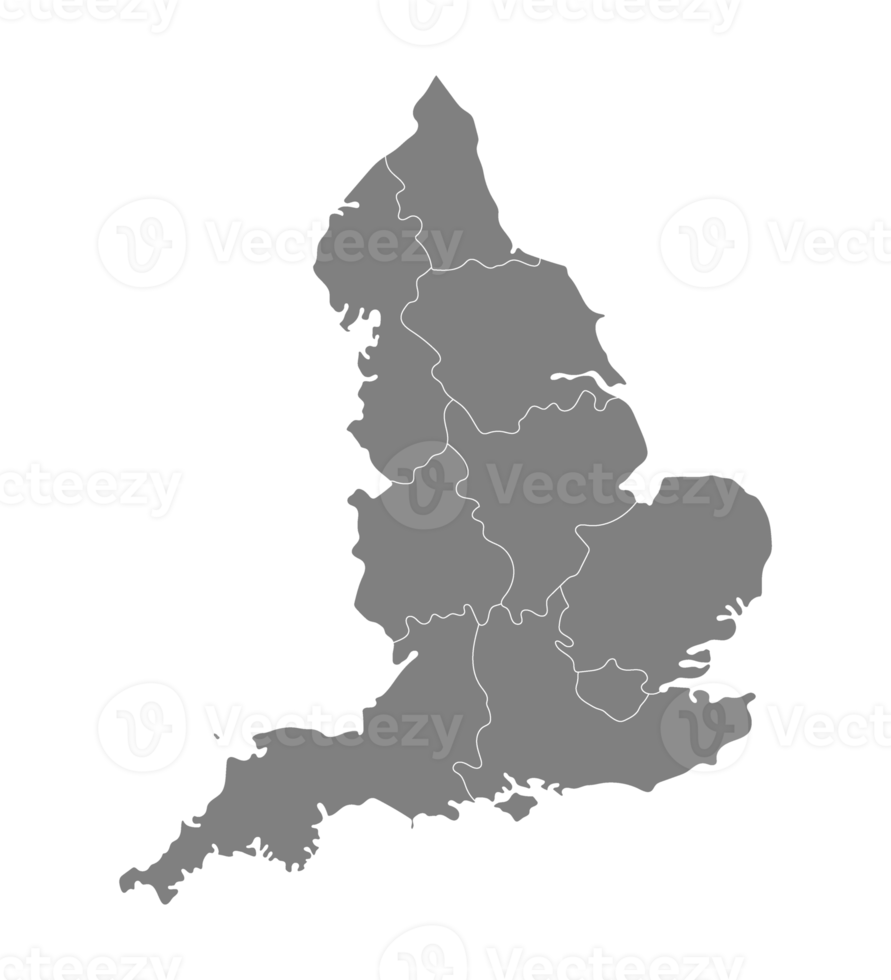 England region map, grey color png
