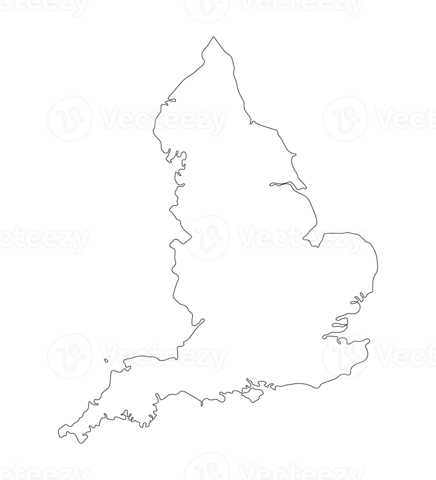 England Map white color with high details png