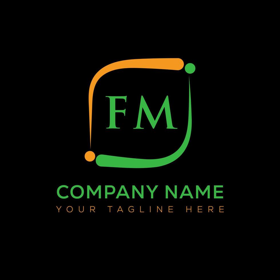 FM letter logo creative design. FM unique design. vector