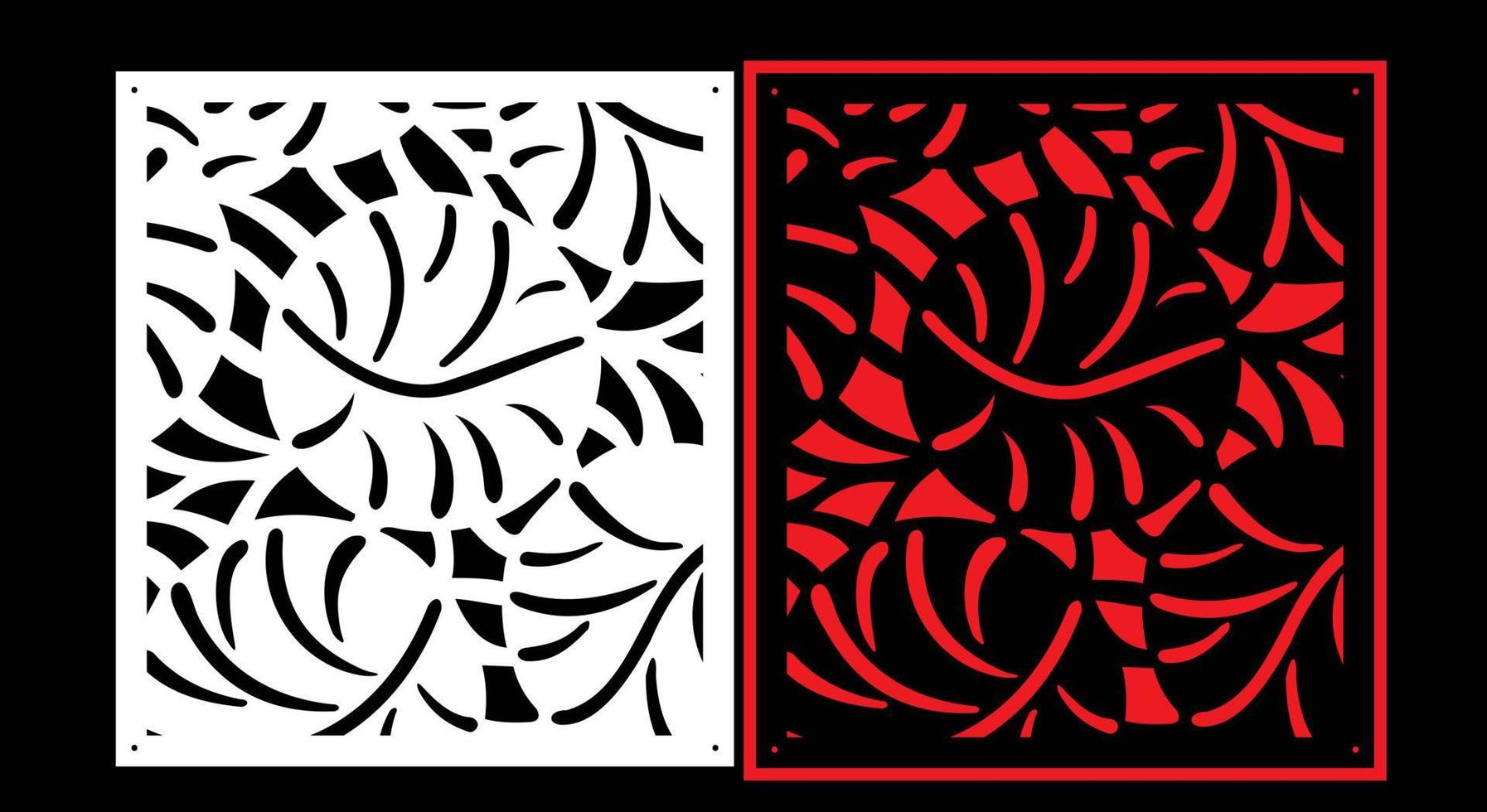 Decorative wall panels set Jali design CNC pattern, laser cutting pattern, router CNCcutting.Jali Laser cut decorative panel set with lace pattern. vector