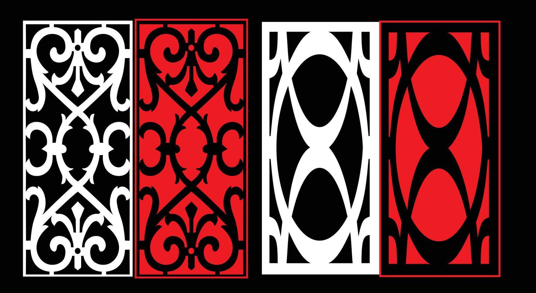 decorativo pared paneles conjunto jali diseño cnc patrón, láser corte patrón, enrutador cnccutting.jali láser cortar decorativo panel conjunto con cordón modelo. vector